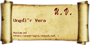 Ungár Vera névjegykártya