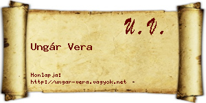 Ungár Vera névjegykártya